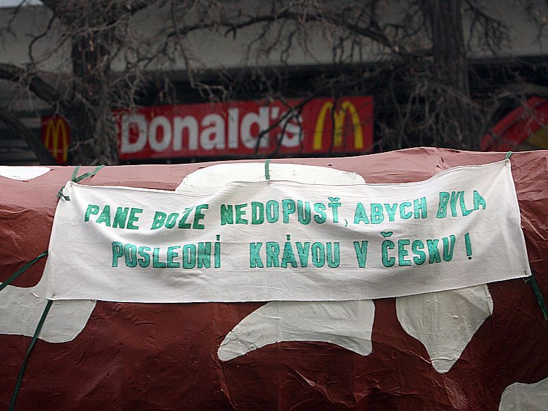 Demonstrace zemědělců v Praze