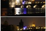 Ještě jeden pohled na Karlův most poté, co zhaslo jeho osvětlení