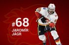 Grafika: Jágrova poslední sezona. Podívejte se, jak se mu dařilo v Calgary i kolik zbývá k rekordům