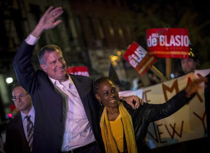 Bill de Blasio se svou ženou Chirlane McCrayovou.