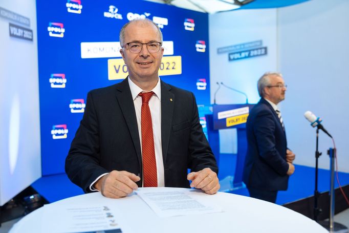 Místopředseda KDU-ČSL Tom Philipp ve štábu koalice SPOLU