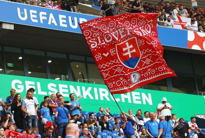 Slovenští fanoušci před osmifinále Eura 2024 Anglie - Slovensko