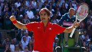 "Je to taaam!" křičel by Roger Federer, kdyby byl Čech. Švýcarský tenista právě postoupil do finále olympijských her.