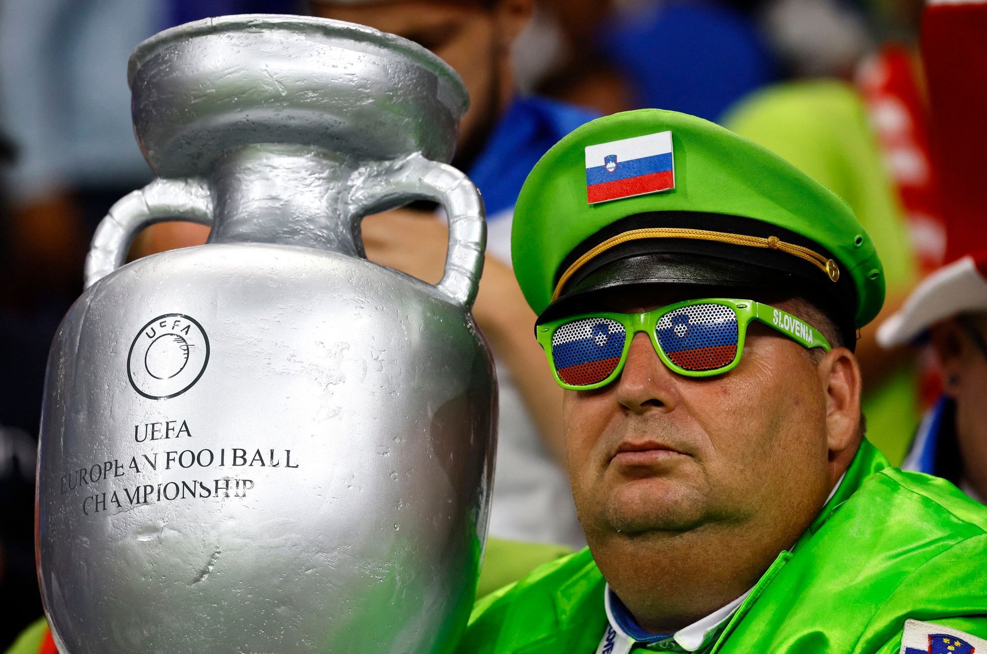 Slovinský fanoušek v osmifinále Eura 2024 Portugalsko - Slovinsko