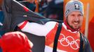 Marcel Hirscher při slalomu na ZOH 2018