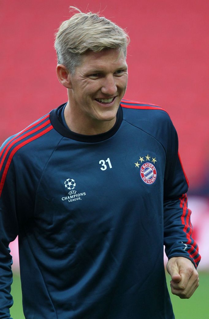 Trénink Bayernu před superpohárem v Praze (Schweinsteiger)