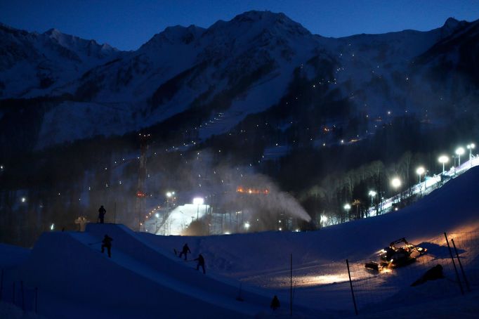 Areál pro slopestyle na OH v Soči 2014