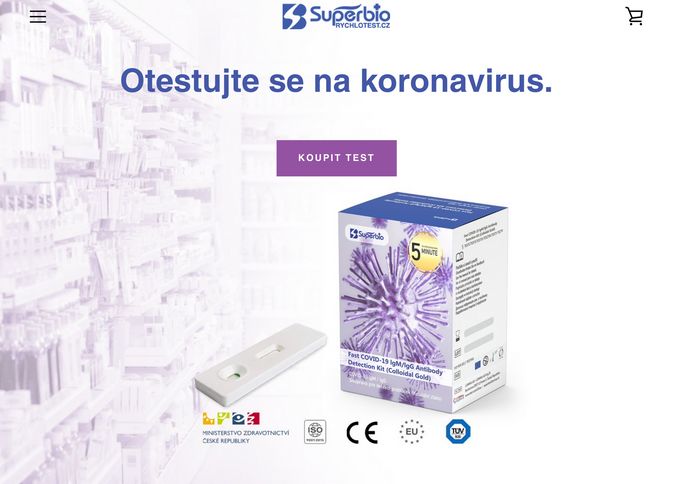 E-shop s rychlotesty na koronavirus.