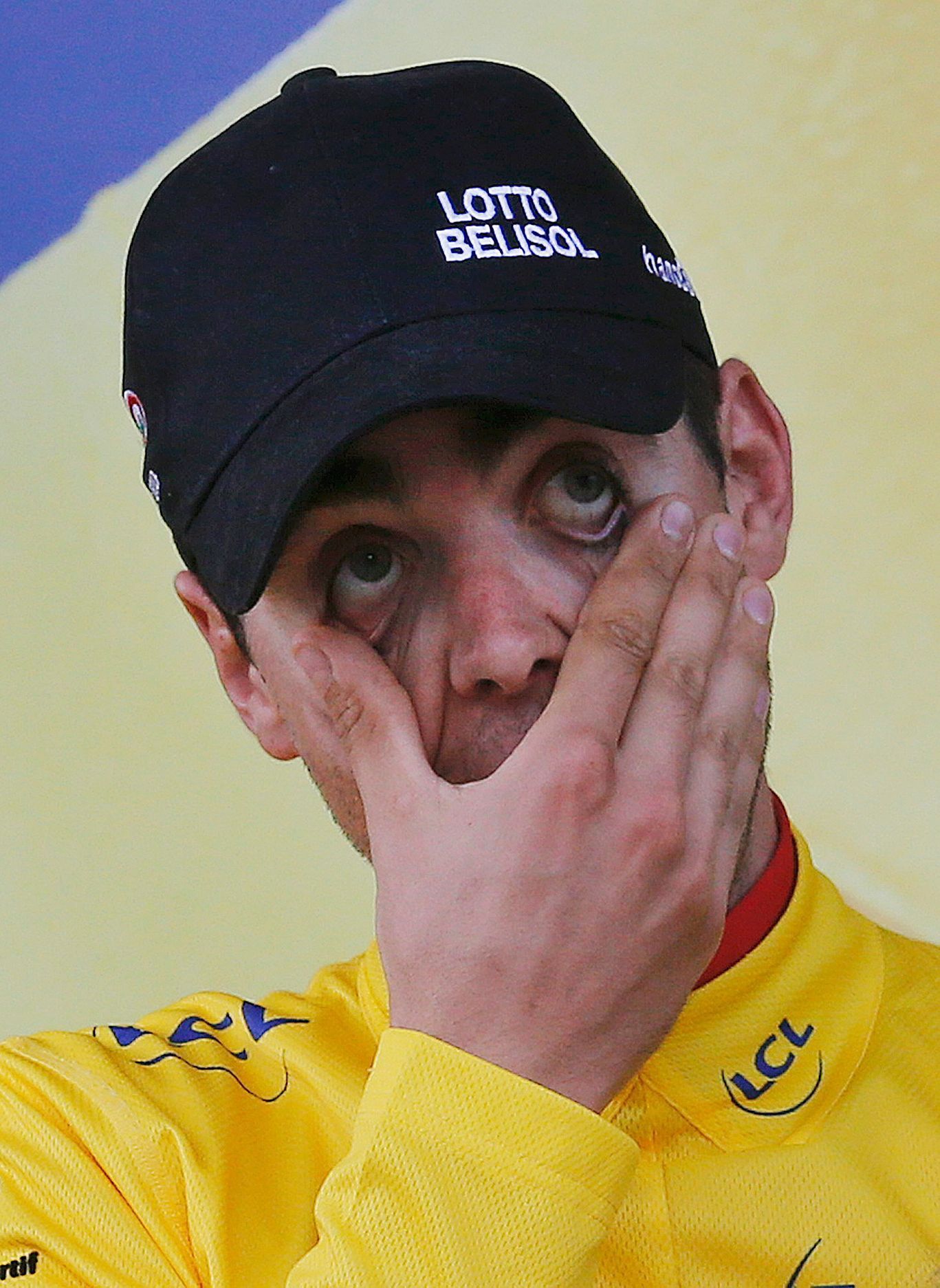 Lotto-Belisol Tony Gallopin ve žlutém dresu (po 9. etapě)