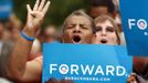 A supporter cries out "four more years" as U.S. President Barack Obama speaks at a campaign rally at Schiller Park in Columbus, Ohio September 17, 2012. REUTERS/Kevin Lamarque (UNITED STATES - Tags: POLITICS ELECTIONS) Published: Zář. 17, 2012, 9:09 odp.