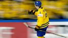 Sweden's Filip Forsberg celebrates his goal against Canada with team mates during their Ice Hockey World Championship game at the O2 arena in Prague, Czech Republic May 6