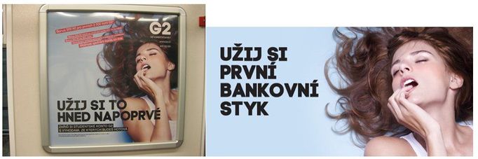 Komerční banka - reklama na bankovní konto v metru, Praha