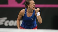 Barbora Strýcová ve finále Fed Cupu 2018 Česko - USA