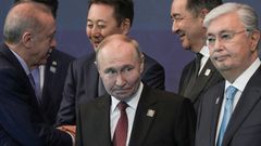 Vladimir Putin a další státníci na summitu v kazašské Astaně
