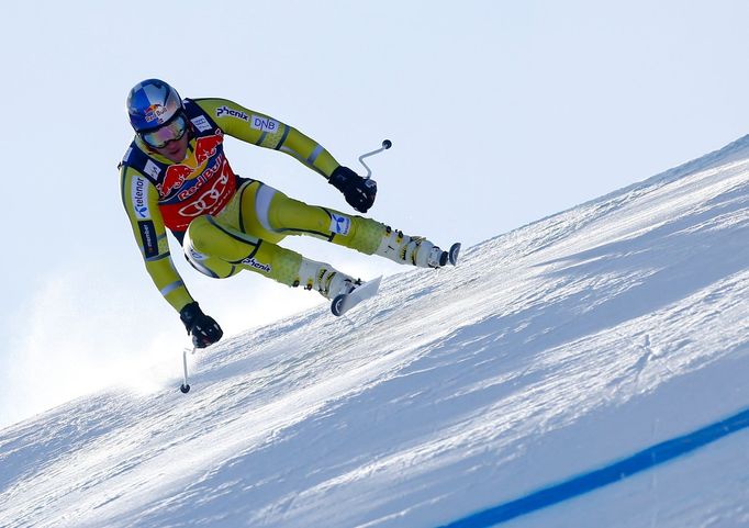 Tréninky na sjezd v Kitzbühelu (Hahnenkamm, 2013) - Aksel Lund Svindal