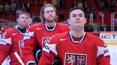 Hokej, MS 2013, Česko - Slovinsko: Jiří Hudler a spol. při hymně