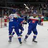 Slováci slaví gól v zápase Česko - Slovensko na MS 2023