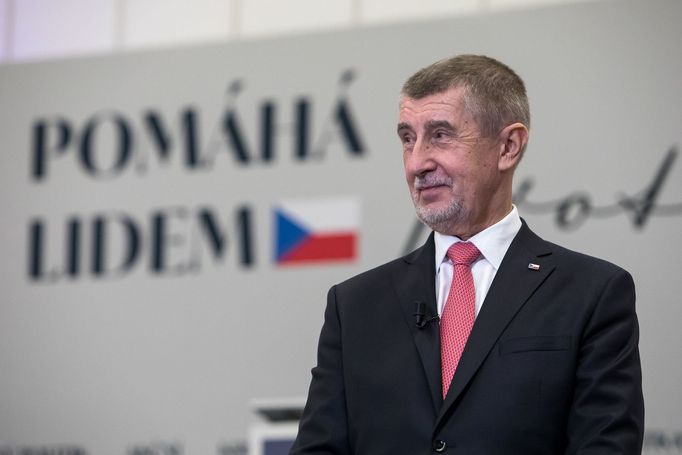 Prezidentský kandidát Andrej Babiš během svého vystoupení v pražském volebním štábu. 14. 1. 2023