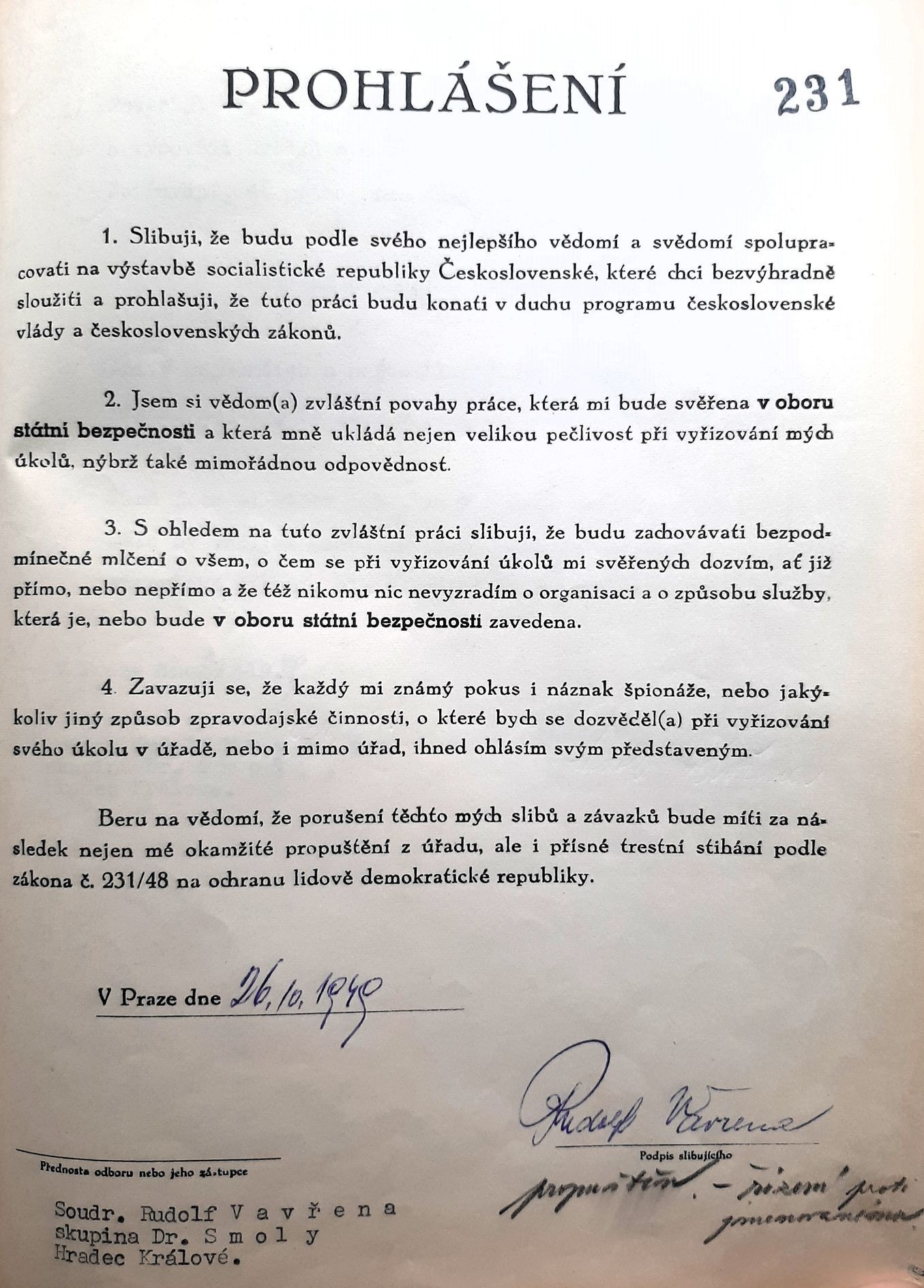 Smrt příslušníka SNB Rudolfa Vavřeny