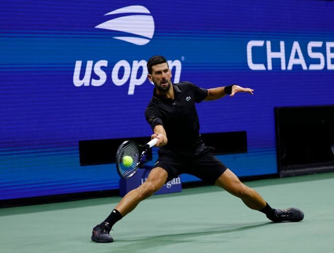Novak Djokovič v utkání 3. kola US Open 2025