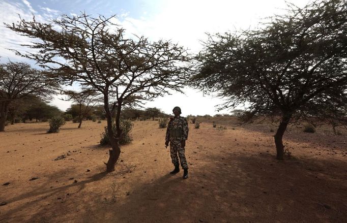 A Malian soldier stands guard on the road between Konna and Sevare January 27, 2013. REUTERS/Eric Gaillard (MALI - Tags: POLITICS CONFLICT MILITARY) Published: Led. 27, 2013, 5:06 odp.