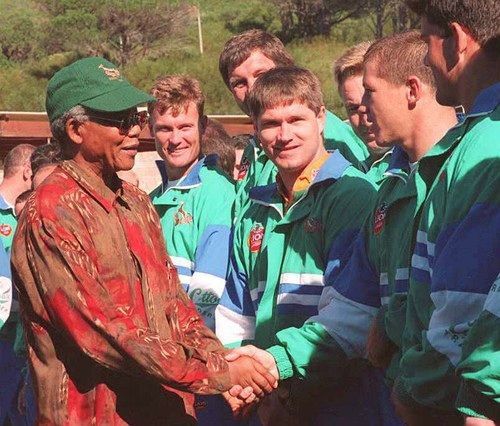 Nepoužívat v článcích! / Fotogalerie: Nelson Mandela / Usmiřování společnosti pomocí sportu / 1998