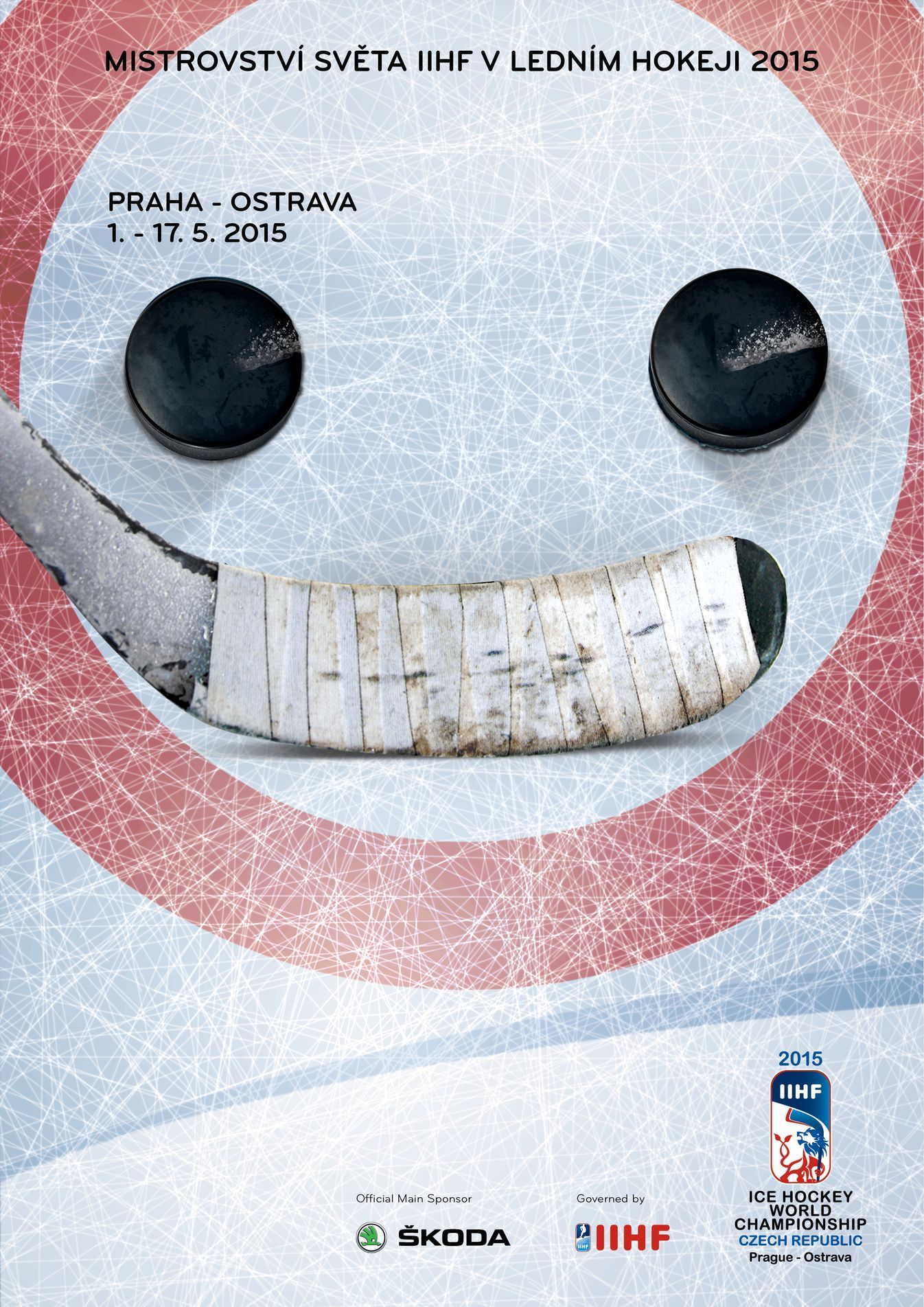 Logo (vizuál) mistrovství světa v hokeji v Praze a Ostravě 2015