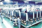 Továrna na výrobu televizí Changhong v Číně