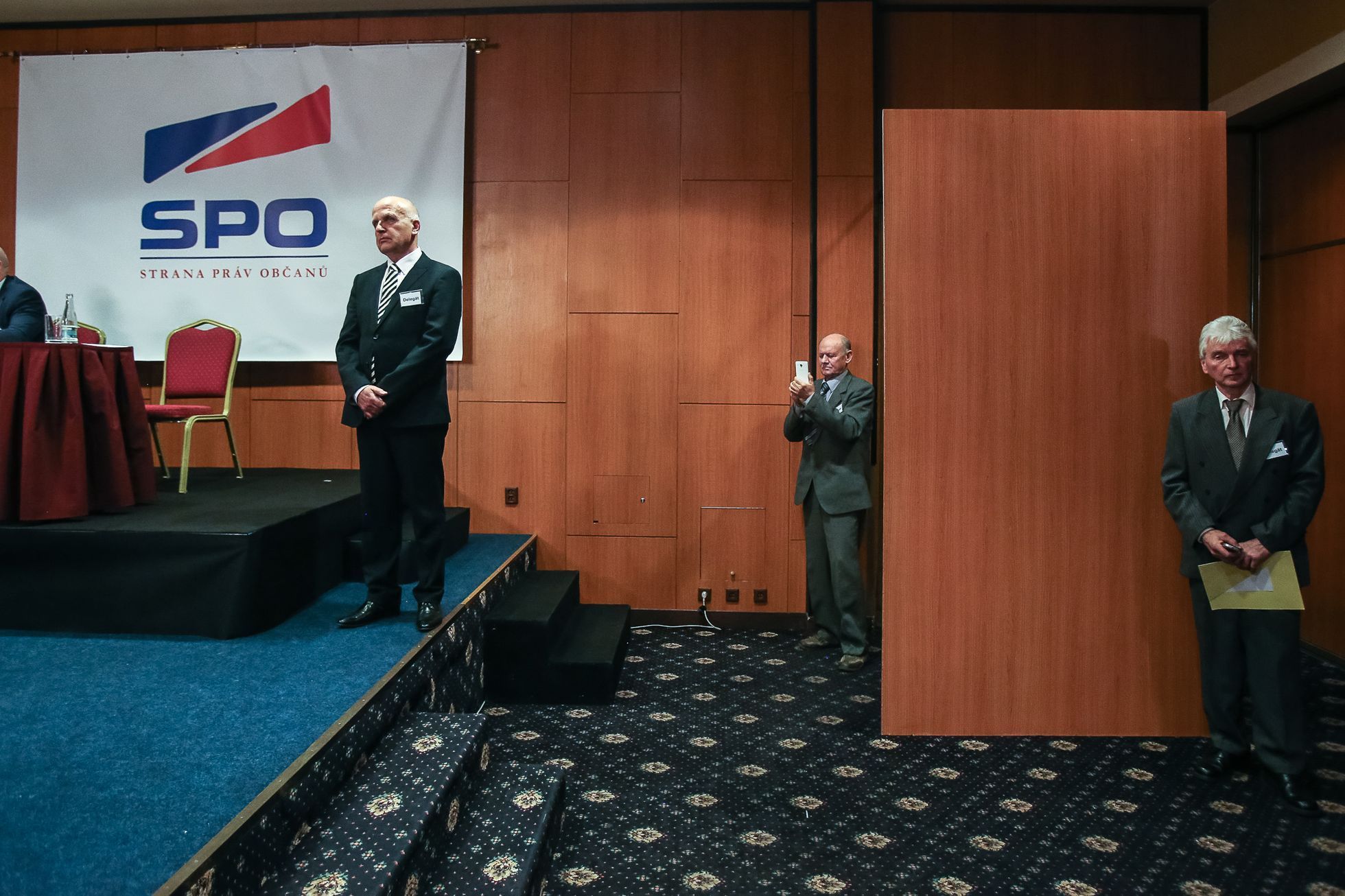 Volební sjezd SPO Zemanovci - Miloš Zeman, Martin Nejedlý, Vratislav Mynář - 28.3.2018