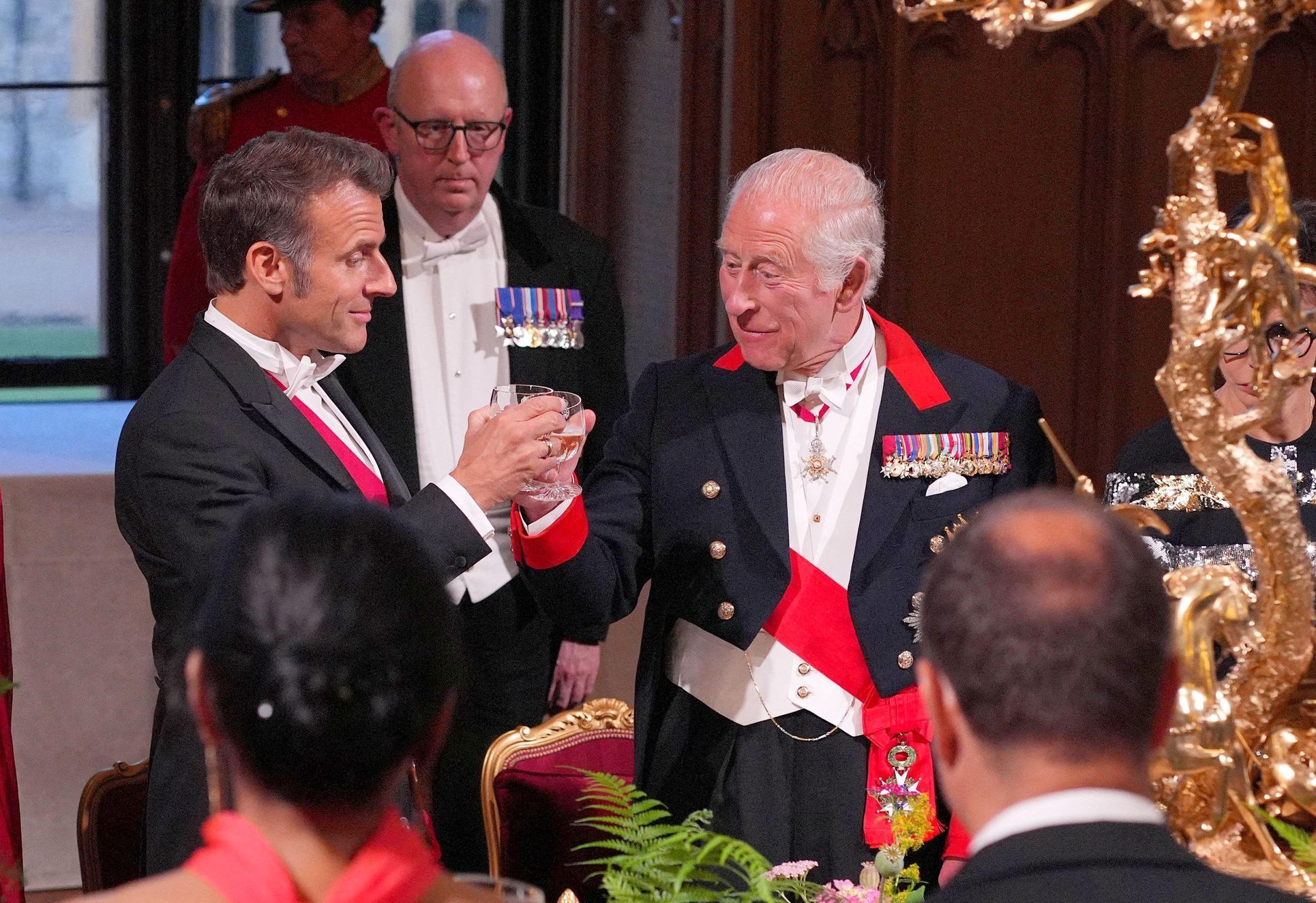 Macron, Charles II. večeře, Windsor, Velká Británie, návštěva