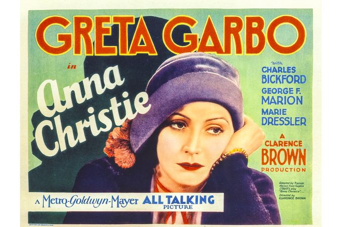 Greta Garbo na americkém plakátu ke svému prvnímu zvukovému filmu Anna Christie z roku 1930, který jí vynesl nominaci na Oscara.