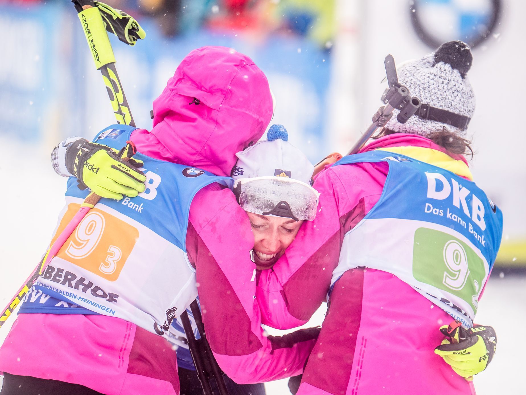 SP v biatlonu 2018/19, Oberhof, štafeta žen: Radost Evy Puskarčíkové v cíli