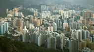 Východní Kowloon ze Lví skály, Hongkong