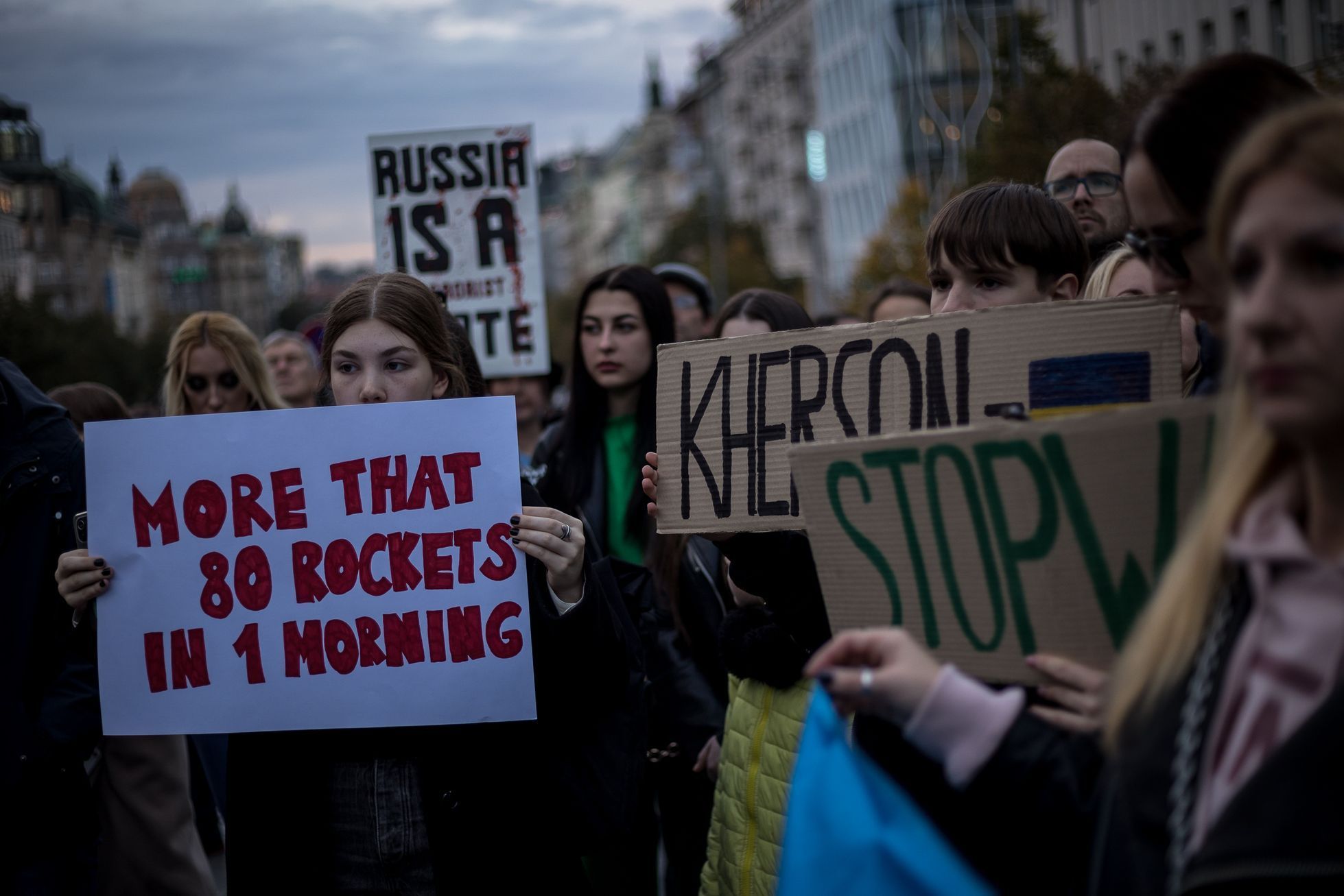Deštník pro Ukrajinu, demonstrace na Václavském náměstí
