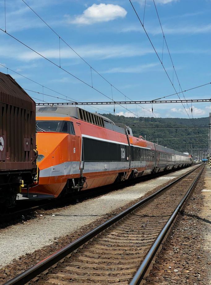 Vysokorychlostní vlak TGV dorazil do Česka, snímek z 5. června 2022.