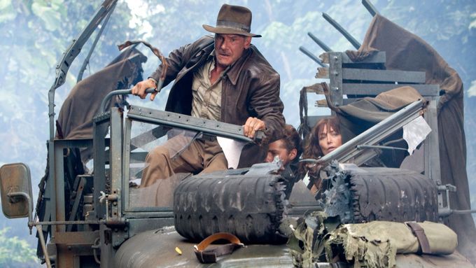 Harrison Ford roku 2008 v Indiana Jonesovi a Království křišťálové lebky.