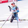 Lucie Charvátová v cíli sprintu žen na MS 2020 v Anterselvě
