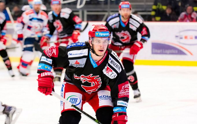 Třinec - Pardubice, 7. čtvrtfinále play-off 2018: David Cienciala