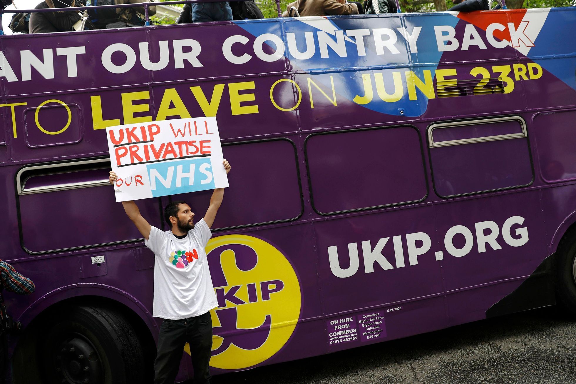 Kampaň Strany nezávislosti Spojeného království (UKIP) za Brexit.
