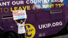 Kampaň Strany nezávislosti Spojeného království (UKIP) za Brexit.