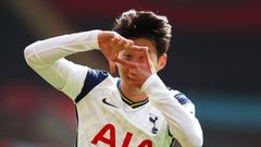 2. kolo anglické fotbalové ligy 2020/21, Southampton - Tottenham: Son Hung-min z Tottenhamu slaví jeden ze svých čtyř gólů