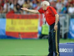 Kouč Španělů Luis Aragones žene své svěřence vpřed.