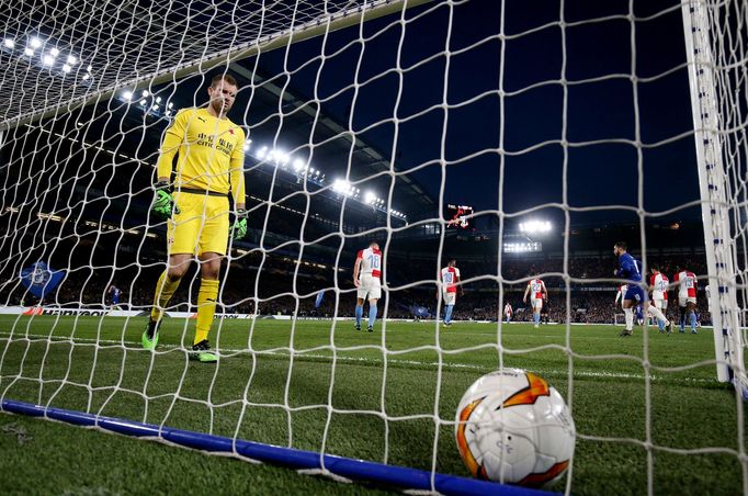 fotbal, odveta čtvrtfinále Evropské ligy, Chelsea - Slavia, druhý gól Chelsea