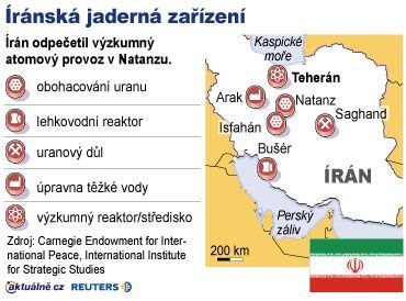 Mapa Íránský jaderný program