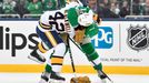 Jan 1, 2020; Dallas, TX, USA; Nashville Predators center Colin Blackwell (42) fights Dallas Stars center Radek Faksa (12) during the first period in the 2020 Winter Class