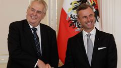 Prezident Miloš Zeman přijal na Hradě rakouského prezidentského kandidáta Norberta Hofera.