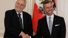 Prezident Miloš Zeman přijal na Hradě rakouského prezidentského kandidáta Norberta Hofera.