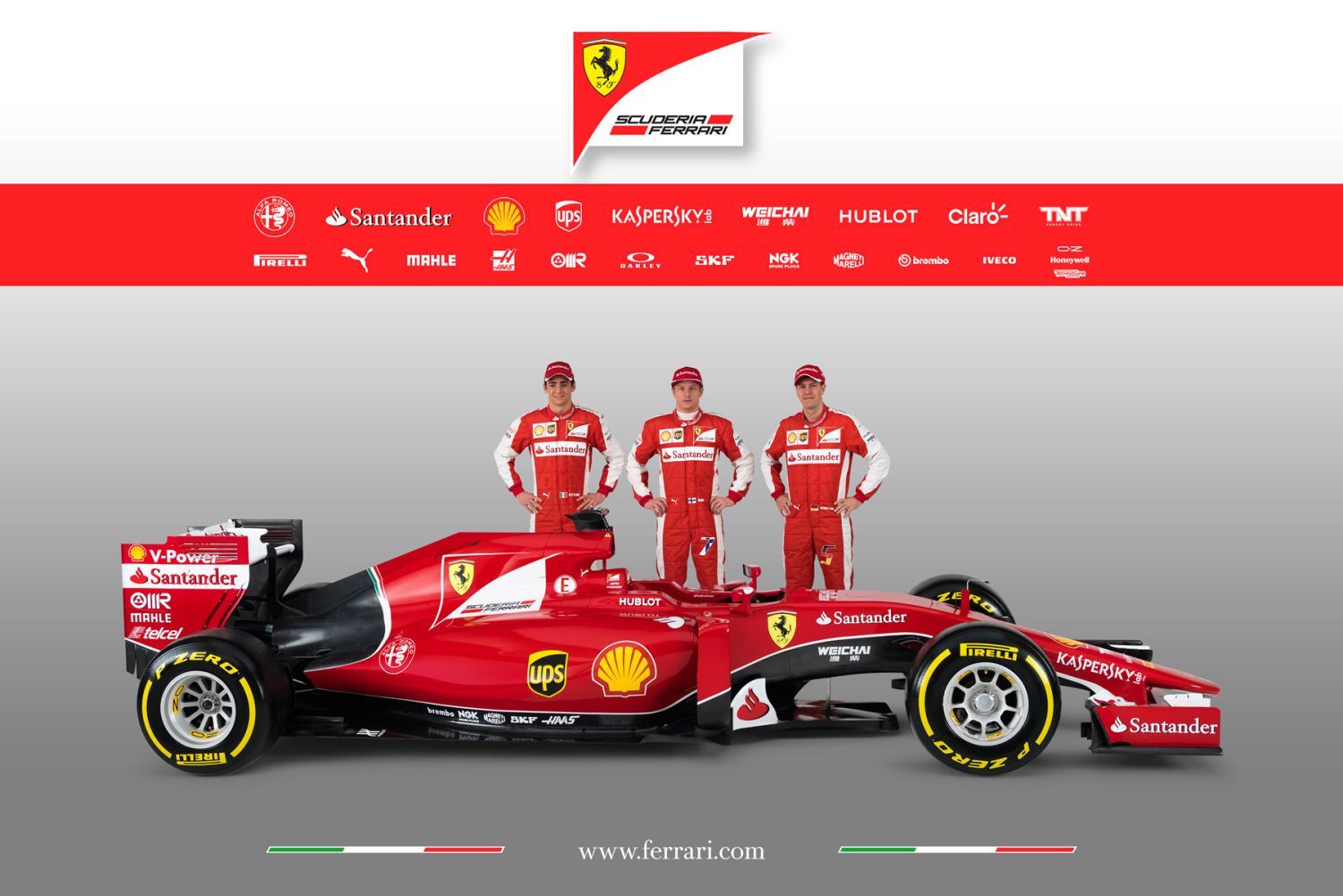 F1: Ferrari SF15-T (2015), Sebastian Vettel, Kimi Räikkönen a Esteban Gutiérrez