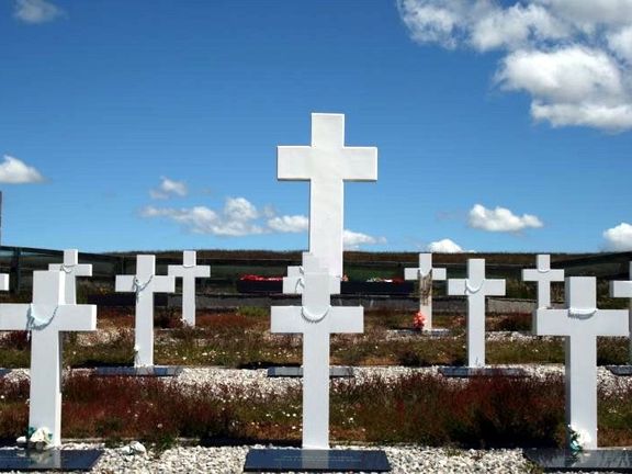 Argentinský vojenský hřbitov na Falklandech.