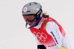Ester Ledecká v cíli kombinačního slalomu na ZOH 2022 v Pekingu